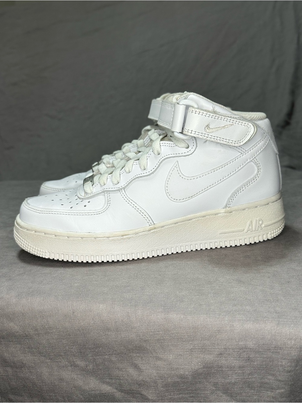 Nike White Mid-Top Leather Sneakers